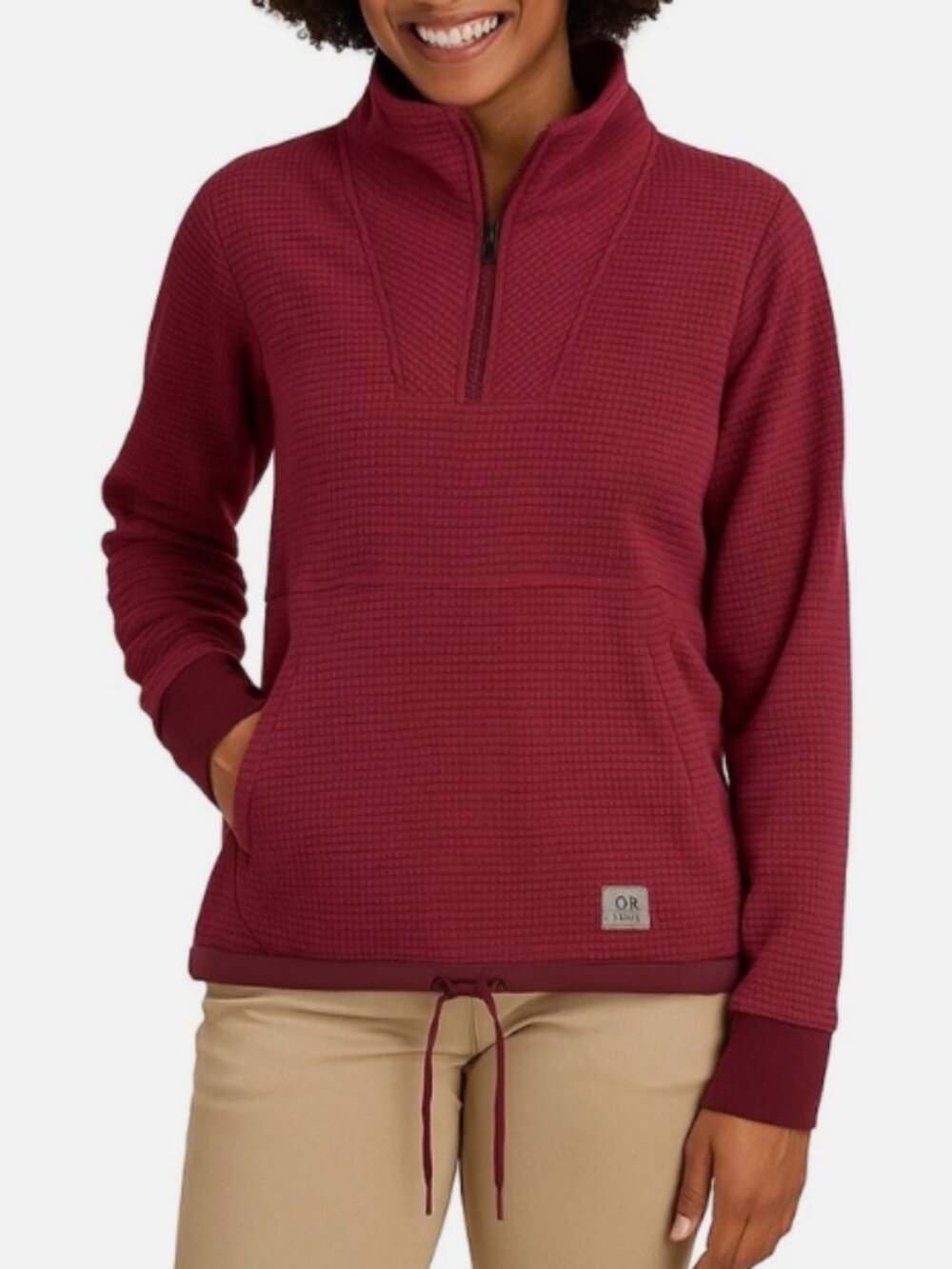 Outdoor Research Trail Mix Quarter Zip Pullover Burgundy Size Small